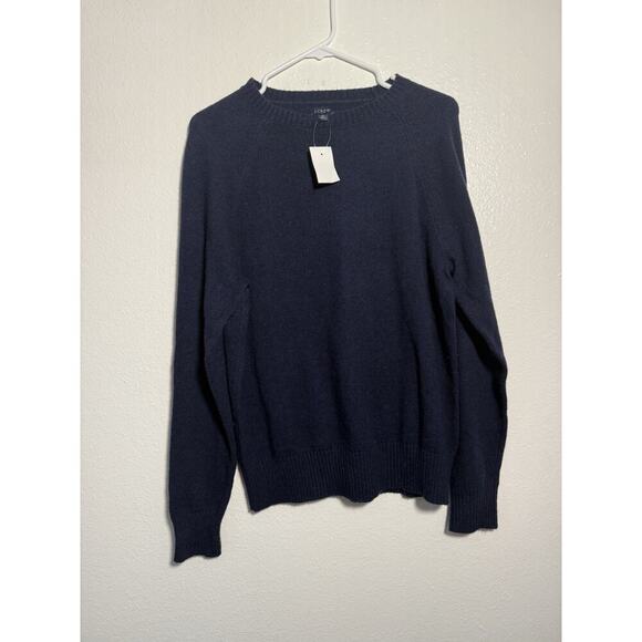 J Crew Wool Sweater Mens M Navy Slim Fit V Neck Lightweight Long Sleeve New - Picture 1 of 5